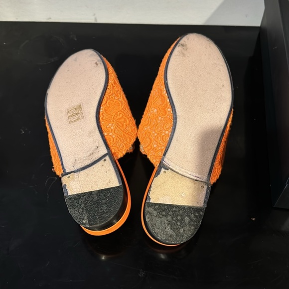 Orange Gucci Princetown Lace Mule Shoes 39.5 - Picture 2 of 14
